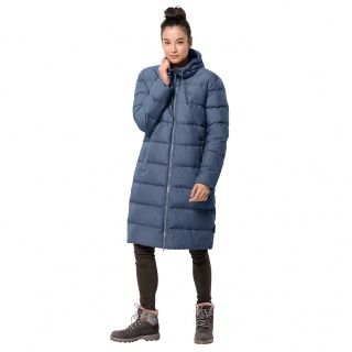 Jack Wolfskin Winter-Daunenmantel Crystal Palace Coat (winddicht, PFC-frei) frostblau Damen (Gr. XL)